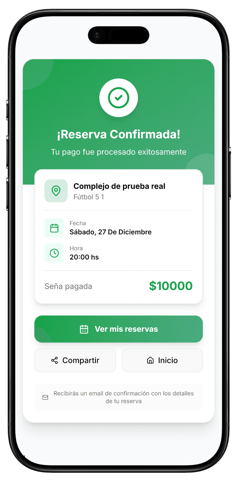 App móvil Canchero en iPhone